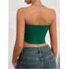 imageVerdusa Womens Blokette Lace Asymmetrical Graphic Tube Top Strapless Backless Bandeau Top with Ruffle StrapsGreen