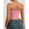 imageVerdusa Womens Blokette Lace Asymmetrical Graphic Tube Top Strapless Backless Bandeau Top with Ruffle StrapsPink