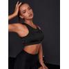imageVerdusa Womens Cut Out Back Contrast Mesh Workout Sport BraBlack