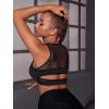 imageVerdusa Womens Cut Out Back Contrast Mesh Workout Sport BraBlack