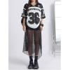imageVerdusa Womens Jersey Shirt Baggy Shirt Oversized Tshirts Leopard Print V Neck Tshirt Sumer TopsBlack White