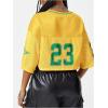 imageVerdusa Womens Jersey Shirts Hip Hop V Neck Short Sleeve Mesh Crop Top Graphic TeesMulticolor