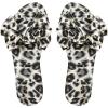 imageVerdusa Womens Leopard Print Sandals Bow Front Open Toe Slip on Flat SandalsApricot