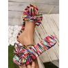 imageVerdusa Womens Leopard Print Sandals Bow Front Open Toe Slip on Flat SandalsMulticolor