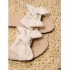 imageVerdusa Womens Leopard Print Sandals Bow Front Open Toe Slip on Flat SandalsWhite