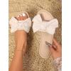 imageVerdusa Womens Leopard Print Sandals Bow Front Open Toe Slip on Flat SandalsWhite
