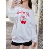 imageVerdusa Womens Letter Graphic Off The Shoulder T Shirts Long Sleeve Loose Sweatshirt Tee TopsWhitered