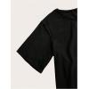 imageVerdusa Womens Off The Shoulder Tee Tops Letter Print Short Sleeve Oversized T ShirtBlack Beige