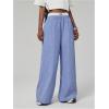 imageVerdusa Womens Striped Wide Leg Elastic High Waisted Casual Pants with PocketsBlue and White