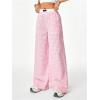 imageVerdusa Womens Striped Wide Leg Elastic High Waisted Casual Pants with PocketsPink Plaid