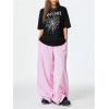 imageVerdusa Womens Striped Wide Leg Elastic High Waisted Casual Pants with PocketsPink Striped