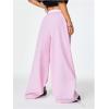 imageVerdusa Womens Striped Wide Leg Elastic High Waisted Casual Pants with PocketsPink Striped
