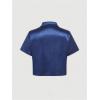 imageVerdusa Womens Y2K Contrast Lace Jersey Shirts Button Collared 2 in 1 Crop TopsBlue