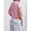 imageVerdusa Womens Y2K Jersey Shirts Number Graphic Tees Short Sleeve Crop TopsPink