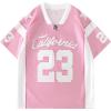 imageVerdusa Mens Leopard Print Short Sleeve Jersey Tshirt Color Block Loose Athletic Tee TopPink White