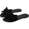 imageVerdusa Womens Leopard Print Sandals Bow Front Open Toe Slip on Flat SandalsBlack
