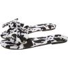 imageVerdusa Womens Leopard Print Sandals Bow Front Open Toe Slip on Flat SandalsBlack and White
