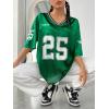 imageVerdusa Womens Jersey Shirts Graphic Tees Oversized Streetwear Letter Print T Shirt V Neck Tee TopGreen25