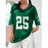 imageVerdusa Womens Jersey Shirts Graphic Tees Oversized Streetwear Letter Print T Shirt V Neck Tee TopGreen25