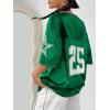 imageVerdusa Womens Jersey Shirts Graphic Tees Oversized Streetwear Letter Print T Shirt V Neck Tee TopGreen25