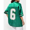 imageVerdusa Womens Jersey Shirts Graphic Tees Oversized Streetwear Letter Print T Shirt V Neck Tee TopGreen6