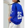 imageVerdusa Womens Jersey Shirts Graphic Tees Oversized Streetwear Letter Print T Shirt V Neck Tee TopRoyal Blue
