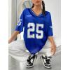 imageVerdusa Womens Jersey Shirts Graphic Tees Oversized Streetwear Letter Print T Shirt V Neck Tee TopRoyal Blue