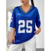 imageVerdusa Womens Jersey Shirts Graphic Tees Oversized Streetwear Letter Print T Shirt V Neck Tee TopRoyal Blue
