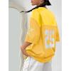 imageVerdusa Womens Jersey Shirts Graphic Tees Oversized Streetwear Letter Print T Shirt V Neck Tee TopYellow