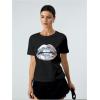 imageVerdusa Womens Lips Print Summer Goth Short Sleeve Crop Top Crew Neck Graphic TeeBlack