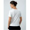 imageVerdusa Womens Lips Print Summer Goth Short Sleeve Crop Top Crew Neck Graphic TeeWhite