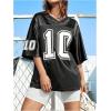 imageVerdusa Womens Oversized Jersey Shirt Graphic Tees V Neck Short Sleeve Vintage T ShirtsBlack
