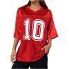 imageVerdusa Womens Oversized Jersey Shirt Graphic Tees V Neck Short Sleeve Vintage T ShirtsRed