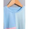 imageVerdusa Boys 2 Piece Outfit Colorblock Short Sleeve Round Neck T Shirt and Shorts SetBlue Multi