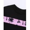 imageVerdusa Boys 2 Piece Outfit Summer Color Block Short Sleeve Tee and Shorts SetPink Black