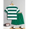 imageVerdusa Boys 2 Piece Outfits Short Sleeve Tee Shirt and Track Shorts SetGreen