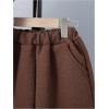 imageVerdusa Boys 2 Piece Outfits Textured Crew Neck Short Sleeve Tee Top and Shorts SetsCoffee Brown