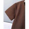 imageVerdusa Boys 2 Piece Outfits Textured Crew Neck Short Sleeve Tee Top and Shorts SetsCoffee Brown