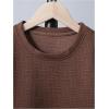 imageVerdusa Boys 2 Piece Outfits Textured Crew Neck Short Sleeve Tee Top and Shorts SetsCoffee Brown