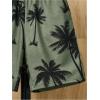 imageVerdusa Boys 2 Piece Set Tropical Print Summer Beach Set Short Sleeve Tee Top with Elastic Waist Short SetsDark Green