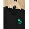imageVerdusa Boys 2 Piece Set Tropical Print Summer Beach Set Short Sleeve Tee Top with Elastic Waist Short SetsGreen