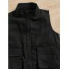 imageVerdusa Boys 3 Piece Outfits Solid Tee Sleeveless Zip Up Cargo Vest and Shorts SetsBlack and White