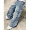imageVerdusa Boys Baggy Straight Leg Denim Pants Loose Vintage Cargo Jeans with PocketsBlue
