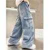 imageVerdusa Boys Baggy Straight Leg Denim Pants Loose Vintage Cargo Jeans with PocketsBlue