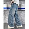 imageVerdusa Boys Baggy Straight Leg Denim Pants Loose Vintage Cargo Jeans with PocketsMedium Blue