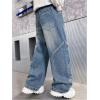 imageVerdusa Boys Baggy Straight Leg Denim Pants Loose Vintage Cargo Jeans with PocketsMedium Blue