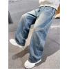 imageVerdusa Boys Baggy Straight Leg Denim Pants Loose Vintage Cargo Jeans with PocketsMedium Blue