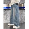 imageVerdusa Boys Baggy Straight Leg Denim Pants Loose Vintage Cargo Jeans with PocketsMedium Blue
