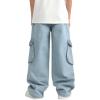 imageVerdusa Boys Baggy Straight Leg Denim Pants Loose Vintage Cargo Jeans with PocketsMedium Wash