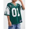 imageVerdusa Boys Oversized Jersey Shirt Number Graphic Tees Half Sleeve Game ShirtGreen
